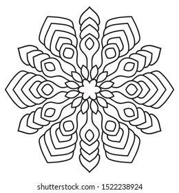 Easy Mandala Mandalas Flowers Coloring Page Stock Illustration ...