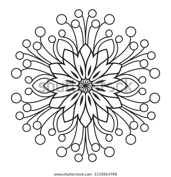 Easy Mandala Mandalas Flowers Coloring Stok Illustrasyon 1510861988