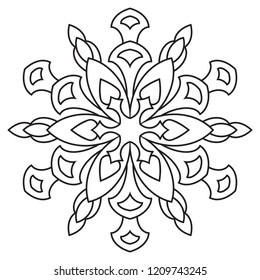 Easy Mandala Mandalas Flowers Pattern Coloring Stock Illustration ...