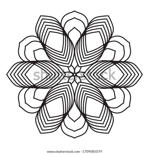 easy mandala zentangle coloring page on stock illustration 1709085079