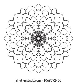 Easy Basic Simple Mandalas Coloring Book Stock Illustration 1093201439