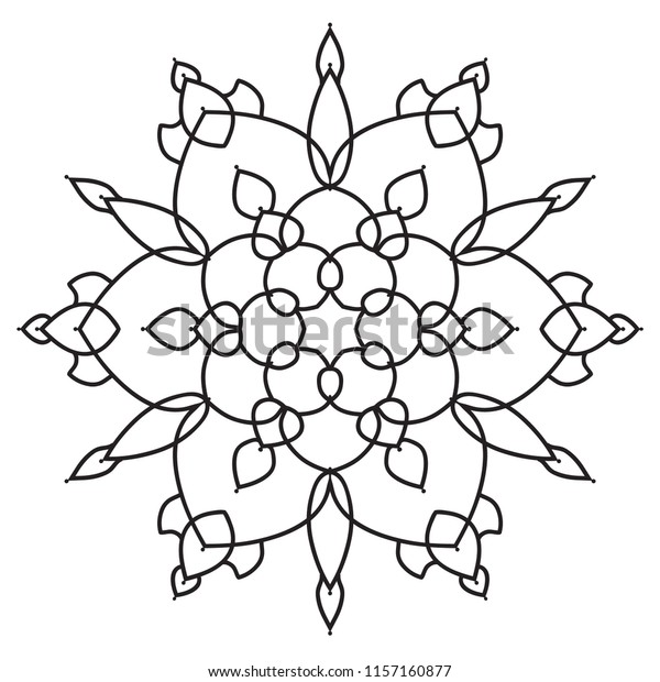 Easy Mandalas Hand Drawn Simple Basic Stock Illustration