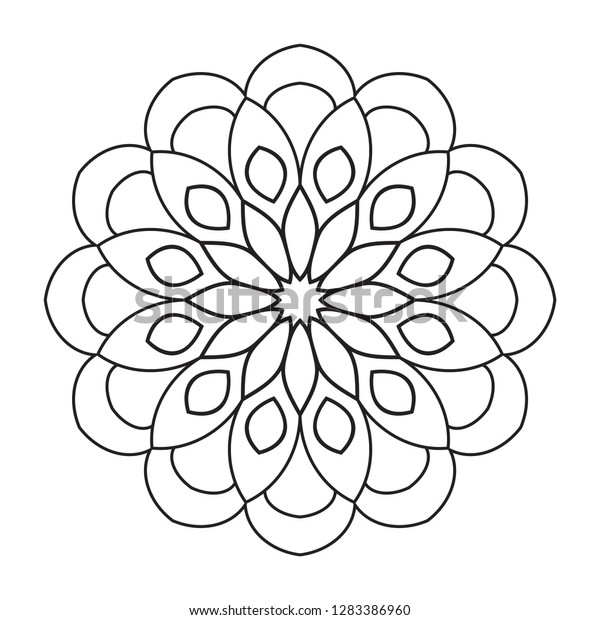 Easy Mandalas Mandala Flower Coloring Page Stock Illustration 1283386960