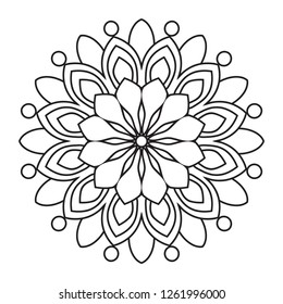 Easy Mandalas Mandala Flowers Coloring Page Stock Illustration ...