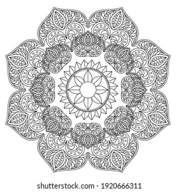 Circular Pattern Form Mandala Flower Henna Stock Vector (Royalty Free ...