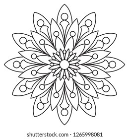 Easy Mandalas Simple Mandala Flowers Pattern Stock Illustration 1265998081