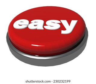 Easy Red Button Isolated For Web Background