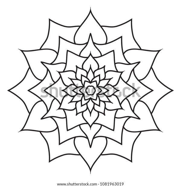 Download Easy Simple Mandalas Coloring Book Pages Stock Illustration 1081963019
