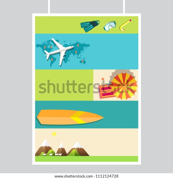 easy\
steps organize for your vacation tour flyer with infographics and\
placed text. Illustrated guide travel background. Book cover\
template design for web and mobile application\
