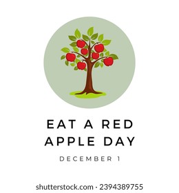 Eat a Red Apple Day is on December 1. Very attractive illustration design used for printings, cards, promotions, advertising, background, banners, social media, and different purposes. - Powered by Shutterstock