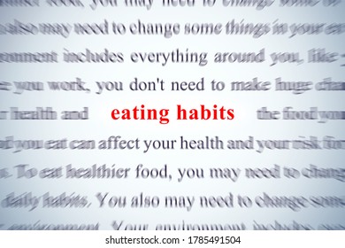 eating habits focus on word