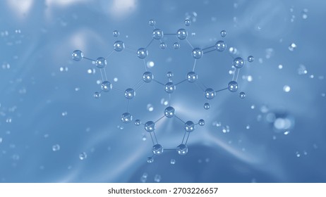 eberconazole molecular structure, 3d model molecule, antifungal drug structural chemical formula view from a microscope
