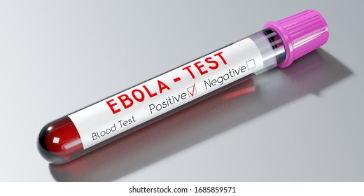 Ebola Virus - Test Tube, Blood Test - 3D Illustration