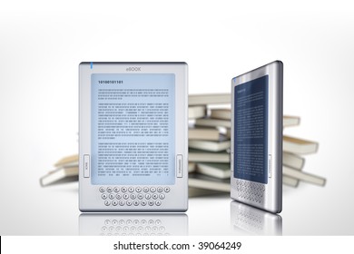 E-book, e-learning, modern education concept, distant learning, electronic book, all numbers are hand drawn by me