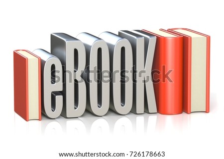 eBOOK red book 3D render illustration isolated on white background