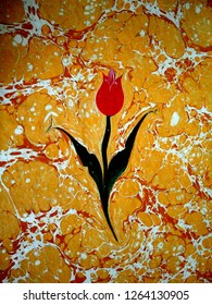 Ebru, Turkish Marbling Art, Tulip