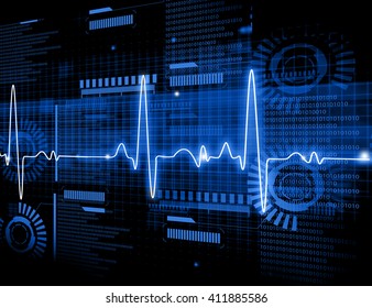ECG Electrocardiography, medical and healthcare background.	