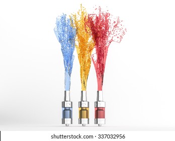 Ecig atomizer and ejuice splash