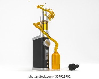 Ecig battery mod atomizer and ejuice splash