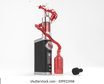 Ecig battery mod atomizer and ejuice splash
