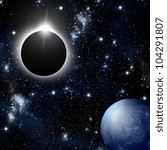 Eclipse and planet in deep space