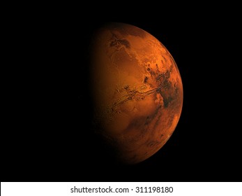 Eclipse Of  Planet Mars.Elements Of This Image Furnished By NASA