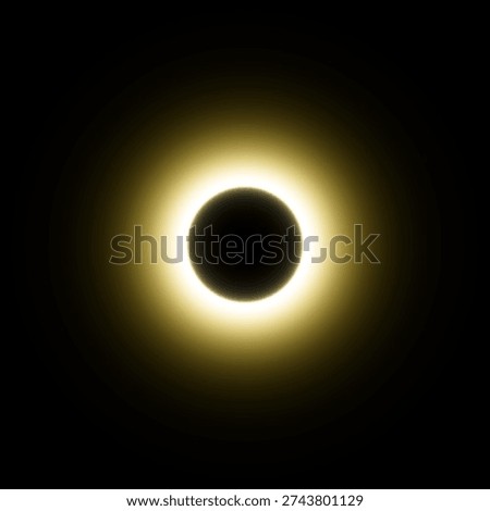 Eclipse Ring Light Golden Glowing with black Center Void and Radiant Halo Aura Isolated