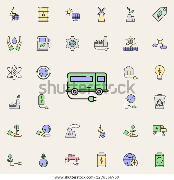 Eco Bus icon. sustainable energy icons universal\
set for web and\
mobile