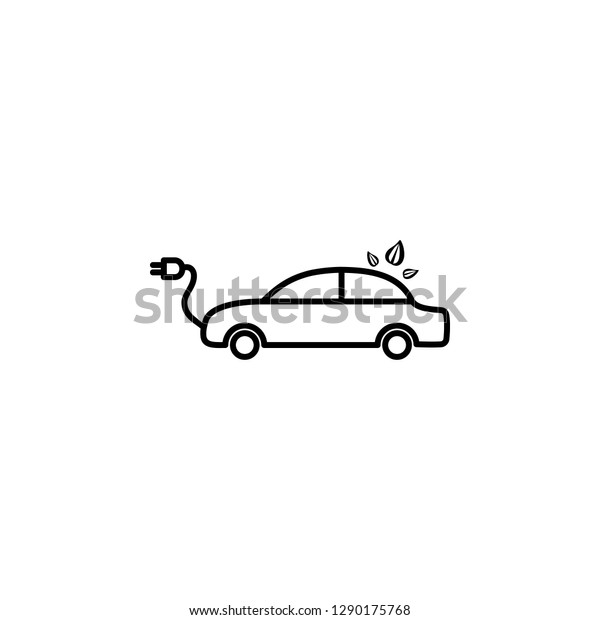 Eco car, leaf icon. Element of car harmful\
gases icon for mobile concept and web apps. Detailed Eco car, leaf\
icon can be used for web and\
mobile