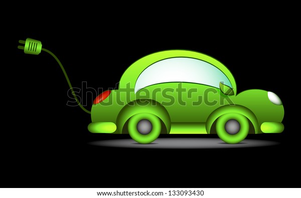 Eco\
Electronic car icon symbol. Ecology\
concept