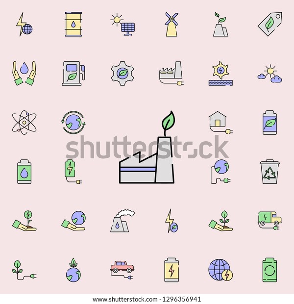 Eco Factory icon. sustainable energy icons\
universal set for web and\
mobile