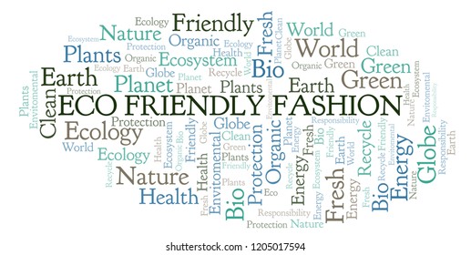 Eco Friendly Fashion Word Cloud.