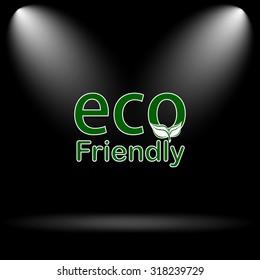 Eco Friendly icon. Internet button on black background.