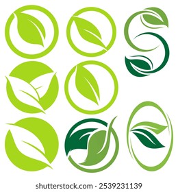 Eco-Friendly Green Leaf Logo Set - Powered by Shutterstock