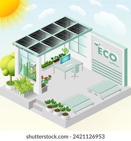 Eco-friendly office illustration with sustainable practices - Powered by Shutterstock