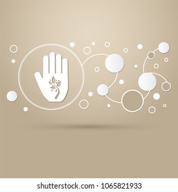 Ecological Beauty And Health Care, Enviromental Protection Icon On A Brown Background With Elegant Style And Modern Design Infographic. Illustration