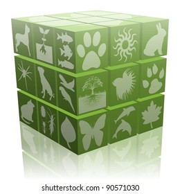 Ecological cube - Shutterstock ID 90571030