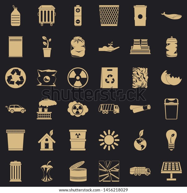Ecology in earth icons set. Simple\
style of 36 ecology in earth icons for web for any\
design