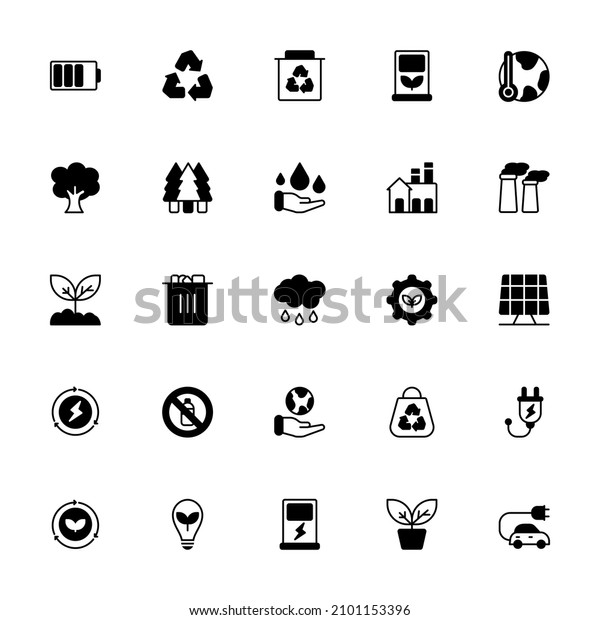 Ecology and\
environment icons in solid style for any purposes. Perfect for\
website mobile app presentation and any other projects. Suitable\
for any user interface and user\
experience