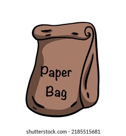 Ecology Sticker Of Brown Eco Paper Bag