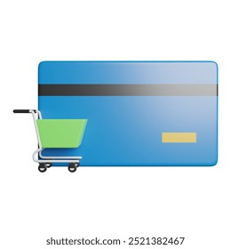 Ecommerce Shopping Chart 3D Rendering Illustration
