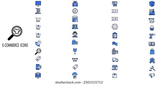 E-commerce simple concept 40 colour icons set. Contains such shopping, e-commerce, gifts, supermarket, sale.Vector illustration. - Powered by Shutterstock