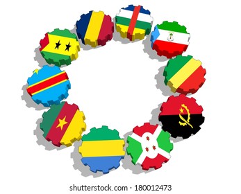 Economic Community Of Central African States Flags