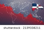 Economic crisis Dominican Republic map and flag, recession