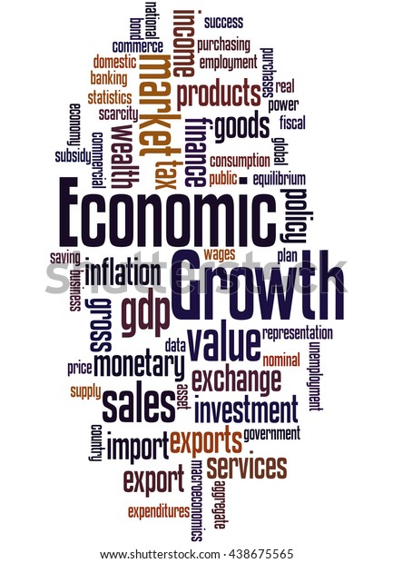 Economic Growth Word Cloud Concept On Stock Illustration 438675565