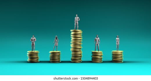 Economic Inequality And Unfair Income Pay Distribution Concept 3d Render