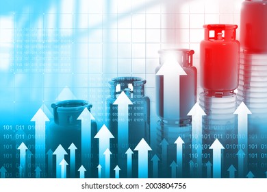 Economical Gas Price Chart. 3d Illustration