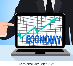 Economy Graph Chart Displaying Increase Economic Fiscal Growth