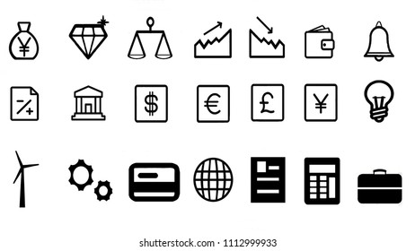 Economy Politics Symbols Icon Set Stock Illustration 1112999933 ...