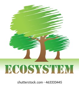 Ecosystem Trees Representing Treetops Woods And Ecology